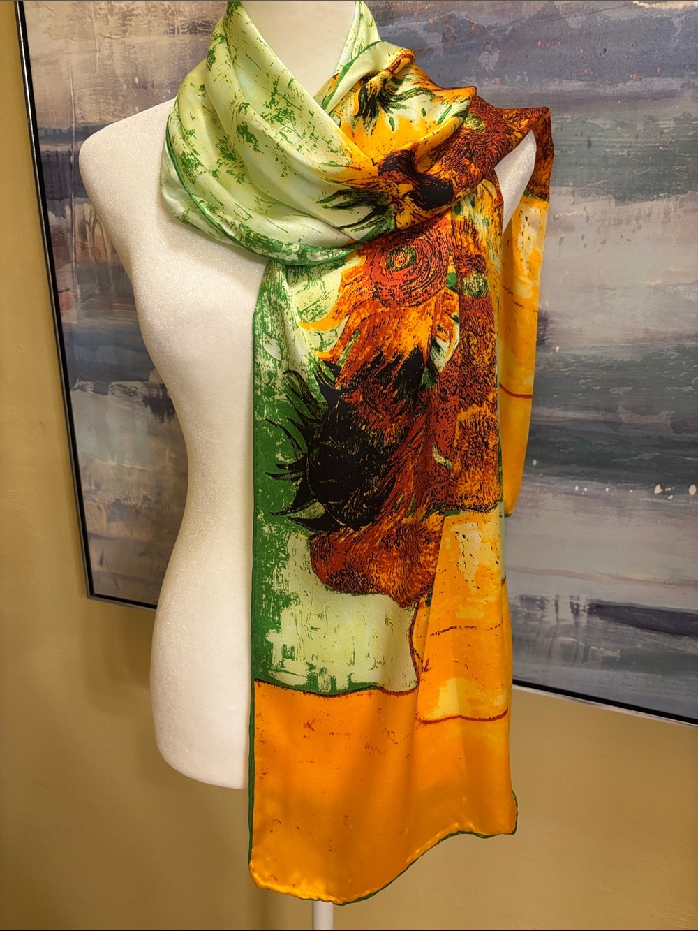 100% Silk- Van Gogh Inspired Scarf